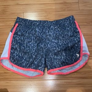 Grey cheeta print athletic shorts